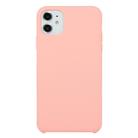 For iPhone 11 Solid Color Solid Silicone  Shockproof Case(Pink) - 1