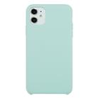 For iPhone 11 Solid Color Solid Silicone  Shockproof Case(Emerald Green) - 1