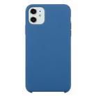 For iPhone 11 Solid Color Solid Silicone  Shockproof Case(Sea blue) - 1