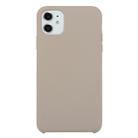 For iPhone 11 Solid Color Solid Silicone  Shockproof Case(Pebble) - 1