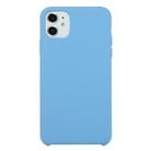 For iPhone 11 Solid Color Solid Silicone  Shockproof Case(Azure) - 1