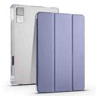 For Xiaomi Redmi Pad 10.61 3-folding Transparent TPU Smart Leather Tablet Case with Pen slot(Purple) - 1
