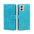 For Motorola Moto G53 5G/G13 4G/G23 4G Calf Texture Buckle Flip Leather Phone Case(Light Blue) - 1