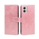 For Motorola Moto G53 5G/G13 4G/G23 4G Calf Texture Buckle Flip Leather Phone Case(Rose Gold) - 1