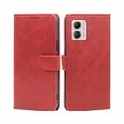 For Motorola Moto G53 5G/G13 4G/G23 4G Calf Texture Buckle Flip Leather Phone Case(Red) - 1