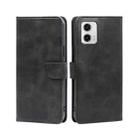 For Motorola Moto G73 5G Calf Texture Buckle Flip Leather Phone Case(Black) - 1