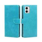 For Motorola Moto G73 5G Calf Texture Buckle Flip Leather Phone Case(Light Blue) - 1