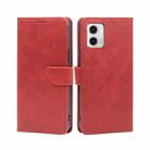 For Motorola Moto G73 5G Calf Texture Buckle Flip Leather Phone Case(Red) - 1