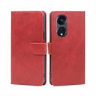 For OPPO Reno8 T 5G/A1 Pro 5G Calf Texture Buckle Flip Leather Phone Case(Red) - 1