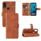 For Kyocera Android One S10 Skin Feel Magnetic Flip Leather Phone Case(Brown) - 1