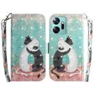 For Infinix Zero 20 / X6821 3D Colored Horizontal Flip Leather Phone Case(Black White Cat) - 1