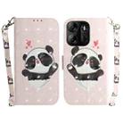 For Tecno Spark Go 2023 / Pop 7 Pro 3D Colored Horizontal Flip Leather Phone Case(Heart Panda) - 1