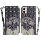 For Motorola Moto G13 / G23 / G53 3D Colored Horizontal Flip Leather Phone Case(Hug Cat) - 1