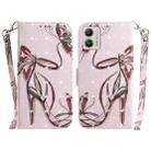 For Motorola Moto G13 / G23 / G53 3D Colored Horizontal Flip Leather Phone Case(Butterfly High-heeled) - 1