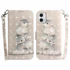 For Motorola Moto G73 3D Colored Horizontal Flip Leather Phone Case(Squirrels) - 1