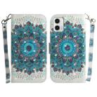 For Motorola Moto G73 3D Colored Horizontal Flip Leather Phone Case(Peacock Wreath) - 1