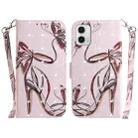 For Motorola Moto G73 3D Colored Horizontal Flip Leather Phone Case(Butterfly High-heeled) - 1