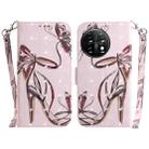 For OnePlus 11 3D Colored Horizontal Flip Leather Phone Case(Butterfly High-heeled) - 1