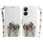 For Realme 10 Pro+ 3D Colored Horizontal Flip Leather Phone Case(Pug) - 1