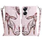 For Realme 10 Pro+ 3D Colored Horizontal Flip Leather Phone Case(Butterfly High-heeled) - 1