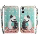 For Realme 10 4G 3D Colored Horizontal Flip Leather Phone Case(Black White Cat) - 1