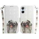 For Realme 10 4G 3D Colored Horizontal Flip Leather Phone Case(Pug) - 1
