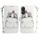 For OPPO Reno8 T 4G 3D Colored Horizontal Flip Leather Phone Case(Cute Cat) - 1