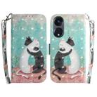 For OPPO Reno8 T 5G / A1 Pro 5G 3D Colored Horizontal Flip Leather Phone Case(Black White Cat) - 1