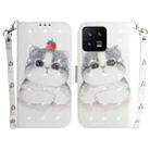 For Xiaomi 13 5G 3D Colored Horizontal Flip Leather Phone Case(Cute Cat) - 1