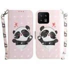 For Xiaomi 13 5G 3D Colored Horizontal Flip Leather Phone Case(Heart Panda) - 1