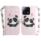 For Xiaomi 13 Pro 5G 3D Colored Horizontal Flip Leather Phone Case(Heart Panda) - 1