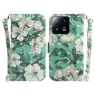 For Xiaomi 13 Pro 5G 3D Colored Horizontal Flip Leather Phone Case(Watercolor Flower) - 1