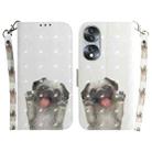 For Honor 70 3D Colored Horizontal Flip Leather Phone Case(Pug) - 1