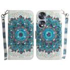 For Honor 70 3D Colored Horizontal Flip Leather Phone Case(Peacock Wreath) - 1