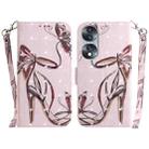 For Honor 70 3D Colored Horizontal Flip Leather Phone Case(Butterfly High-heeled) - 1