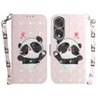 For Honor 80 Pro 3D Colored Horizontal Flip Leather Phone Case(Heart Panda) - 1