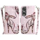 For Honor 80 Pro 3D Colored Horizontal Flip Leather Phone Case(Butterfly High-heeled) - 1