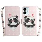 For Honor 80 SE 3D Colored Horizontal Flip Leather Phone Case(Heart Panda) - 1