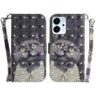 For Honor 80 SE 3D Colored Horizontal Flip Leather Phone Case(Hug Cat) - 1