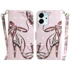 For Honor 80 SE 3D Colored Horizontal Flip Leather Phone Case(Butterfly High-heeled) - 1