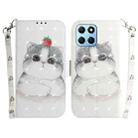 For Honor X8 5G 3D Colored Horizontal Flip Leather Phone Case(Cute Cat) - 1