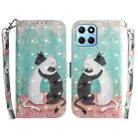 For Honor X8 5G 3D Colored Horizontal Flip Leather Phone Case(Black White Cat) - 1