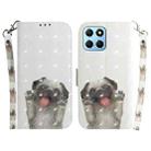 For Honor X8 5G 3D Colored Horizontal Flip Leather Phone Case(Pug) - 1