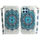 For Honor X8 5G 3D Colored Horizontal Flip Leather Phone Case(Peacock Wreath) - 1