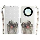 For Honor X9a 3D Colored Horizontal Flip Leather Phone Case(Pug) - 1