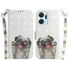 For Honor X7A 3D Colored Horizontal Flip Leather Phone Case(Pug) - 1