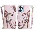 For Honor X7A 3D Colored Horizontal Flip Leather Phone Case(Butterfly High-heeled) - 1