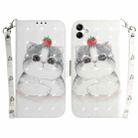 For Samsung Galaxy A04e / F04 / M04 3D Colored Horizontal Flip Leather Phone Case(Cute Cat) - 1