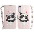 For Sony Xperia 10 IV 2023 3D Colored Horizontal Flip Leather Phone Case(Heart Panda) - 1