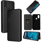 For Kyocera Android One S10 Carbon Fiber Texture Flip Leather Phone Case(Black) - 1